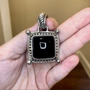 Premier Designs Black and Silver Necklace Pendant
